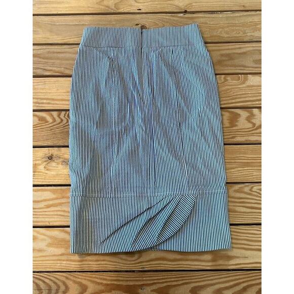 Bebe Stripe Pencil Skirt Size 2 Women’s Blue White - Picture 2 of 7